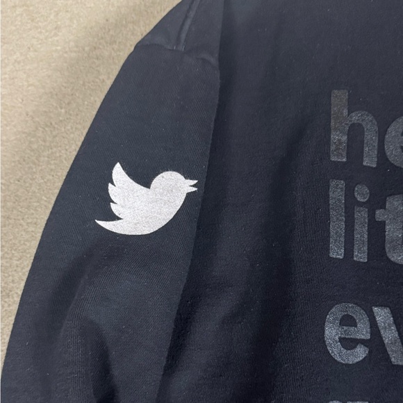 Twitter Sweater Women L Black Pullover Long Sleeve Crew Neck Comfort SweatShirt - Picture 2 of 7